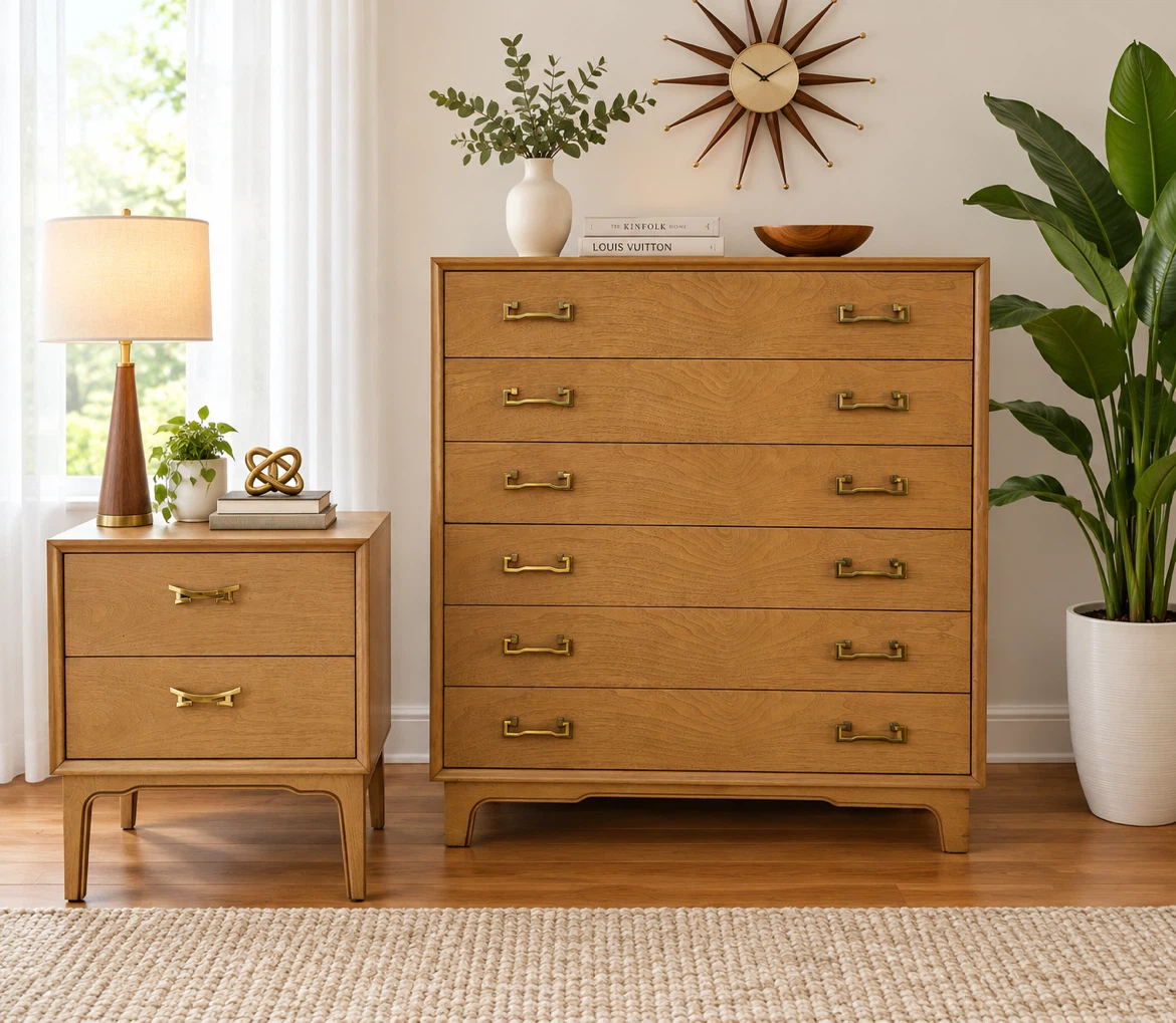 Mid century modern dresser set