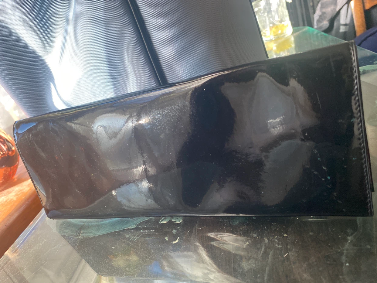 Black Patent Leather Clutch - photo 2
