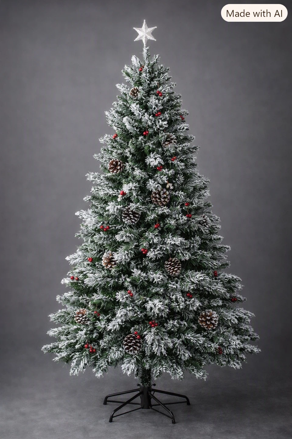 6ft Green Christmas Tree with White Frost
