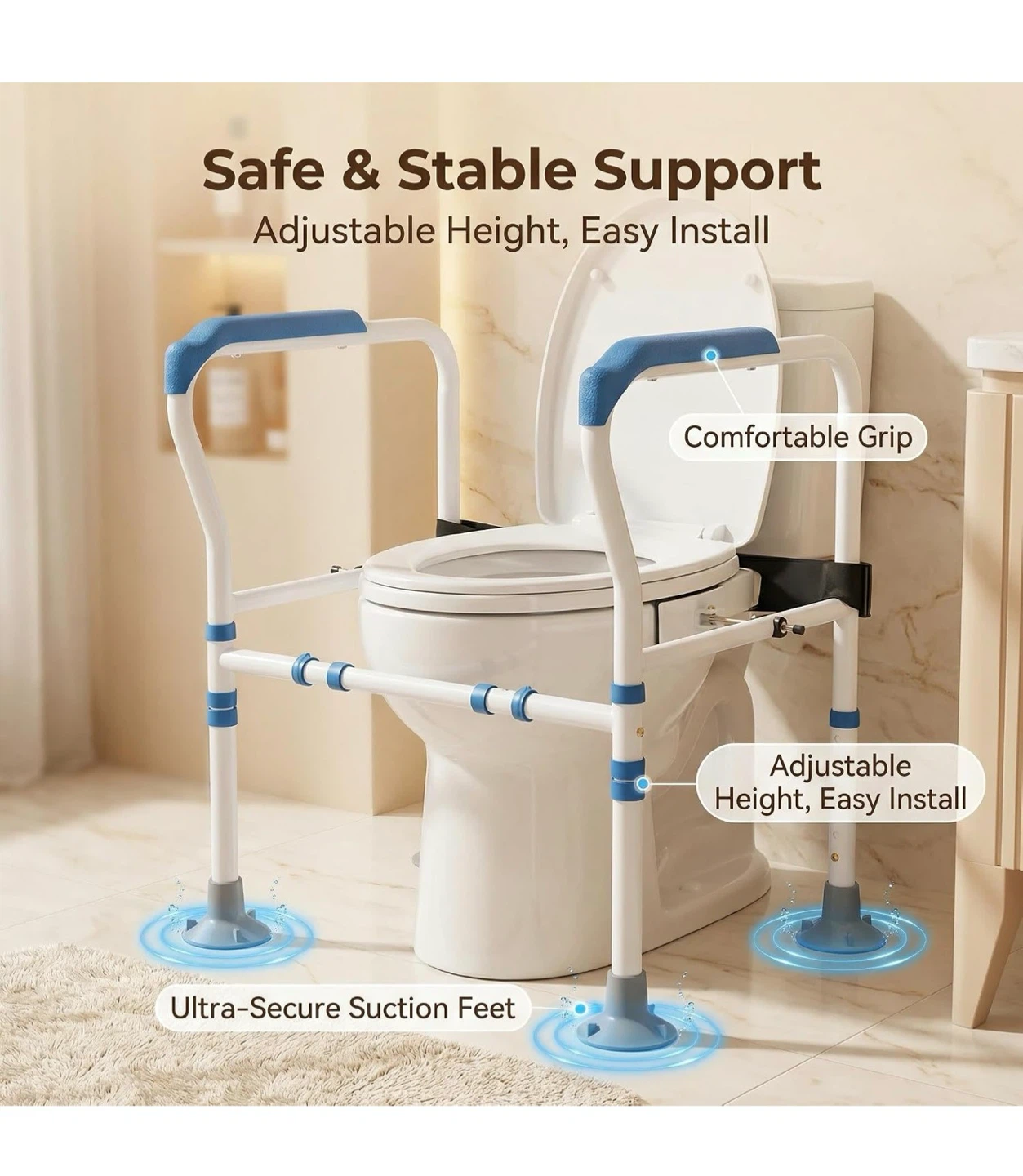 Adjustable Toilet Safety Rails TSR - photo 5
