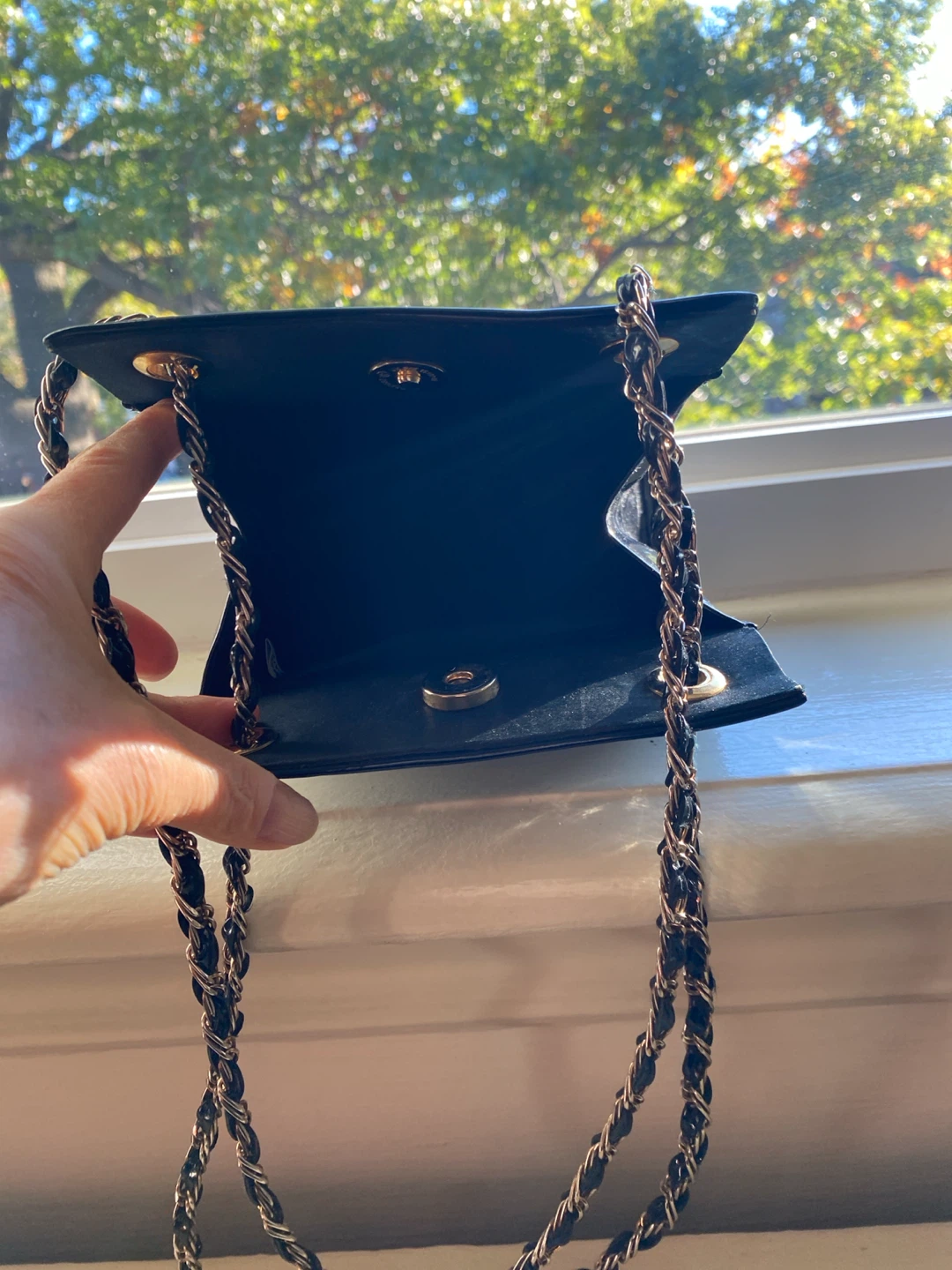 Black Patent Chain Strap Handbag - photo 4