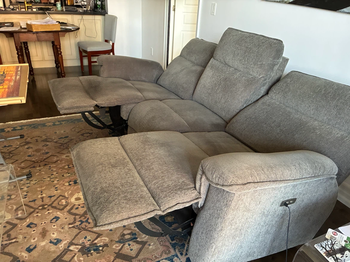 Lay-Z-Boy Grey Power Reclining Sofa