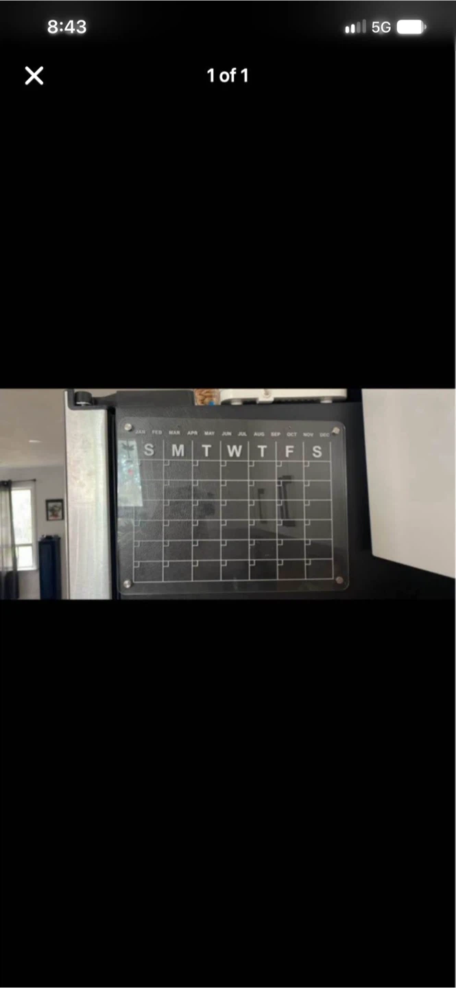 Acrylic Magnetic Fridge Calendar