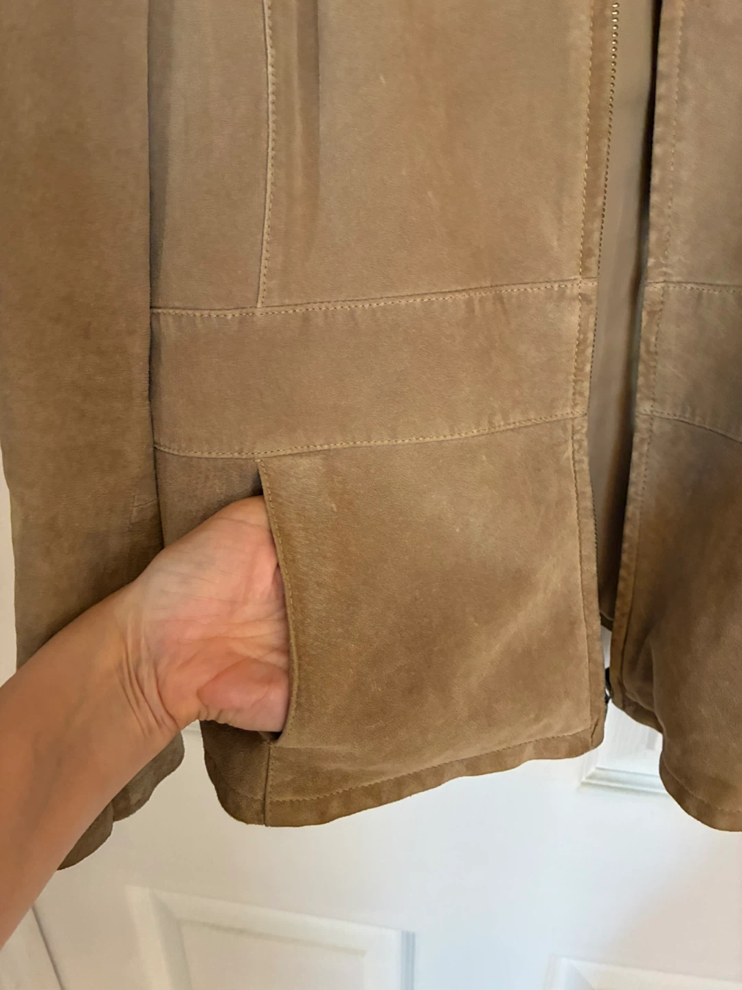 EMC Tan Suede Leather Jacket—medium - photo 3