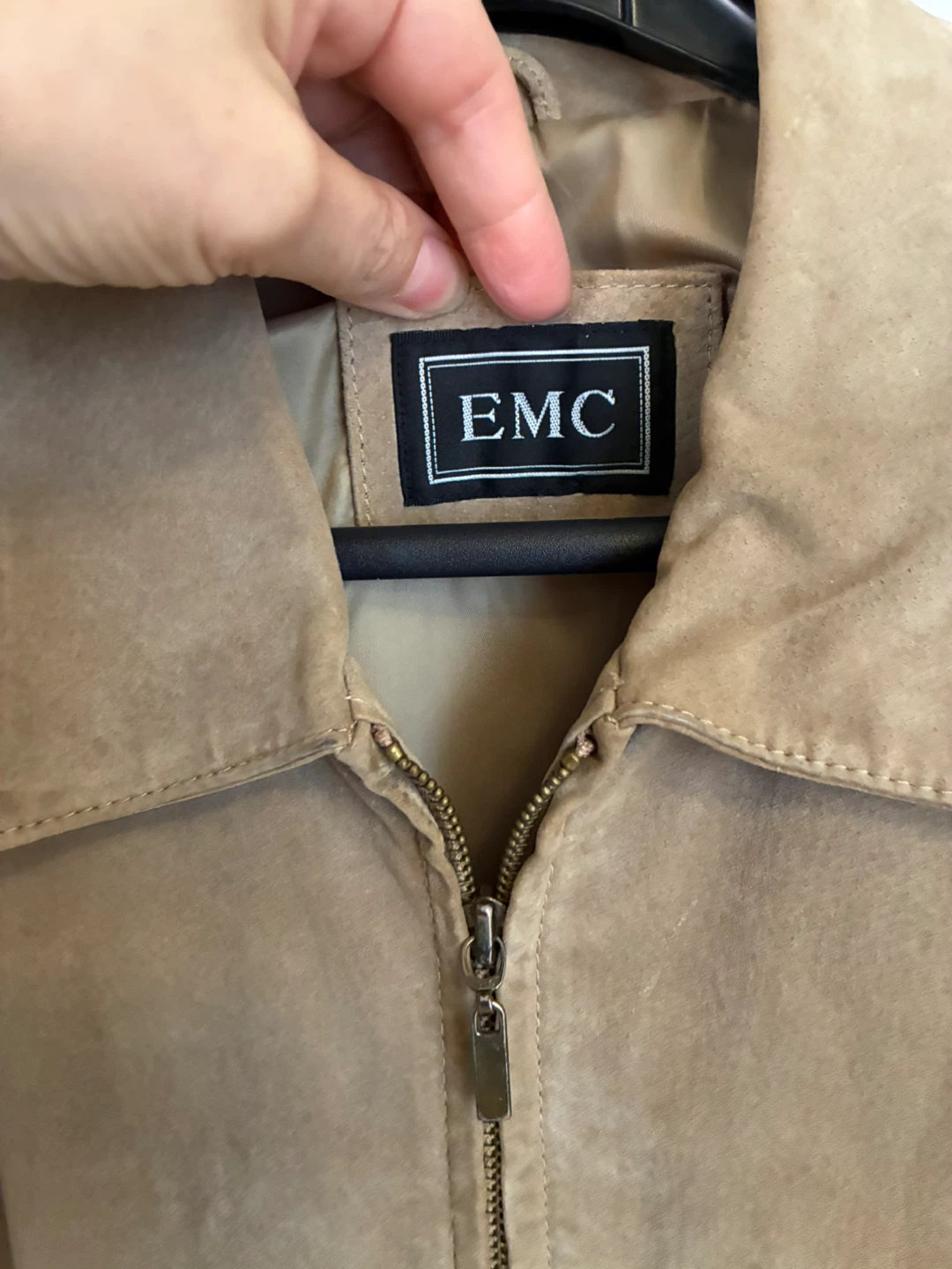 EMC Tan Suede Leather Jacket—medium - photo 4