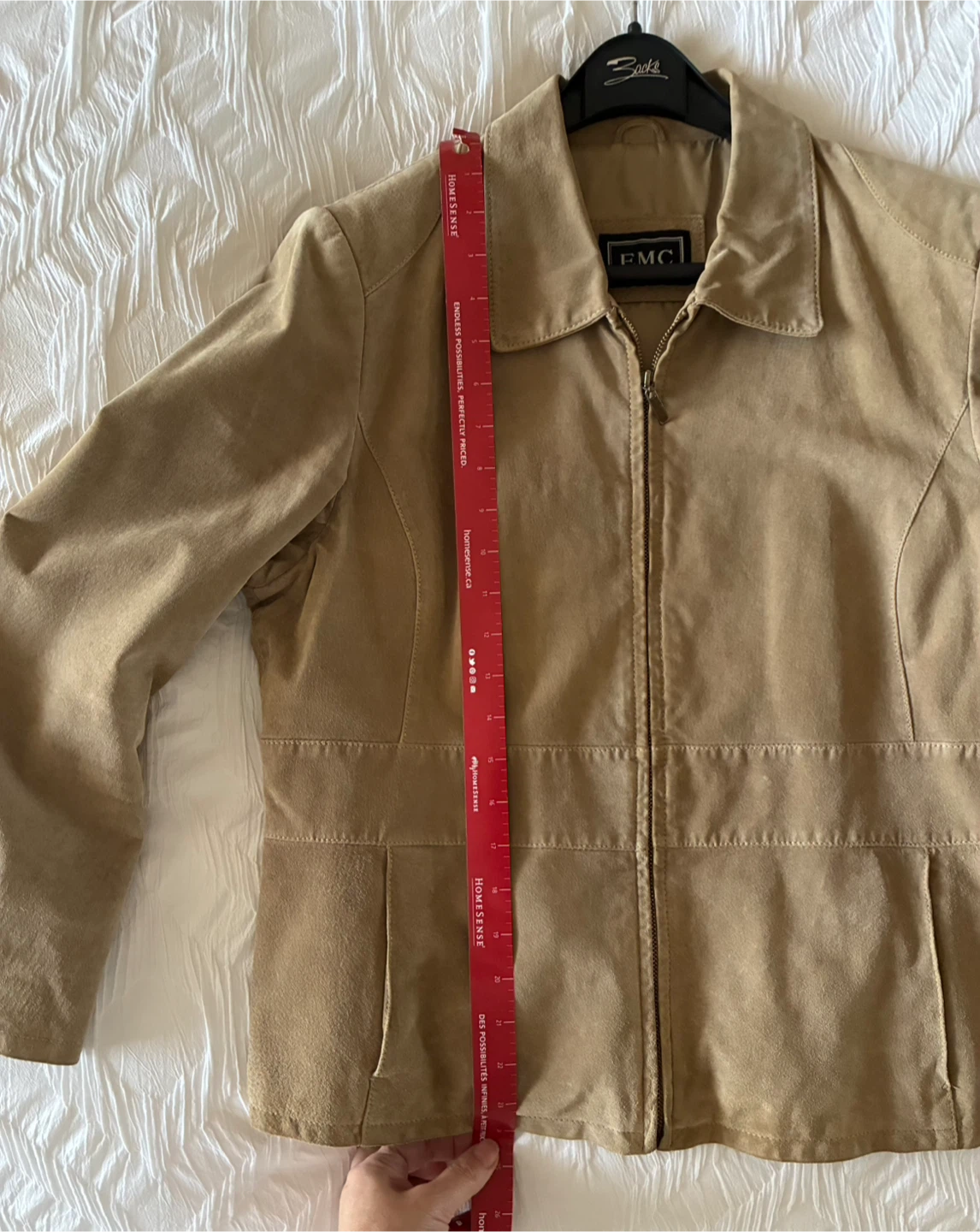 EMC Tan Suede Leather Jacket—medium - photo 5
