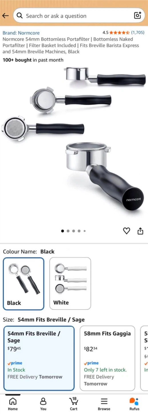 NORMCORE 54mm Bottomless Portafilter