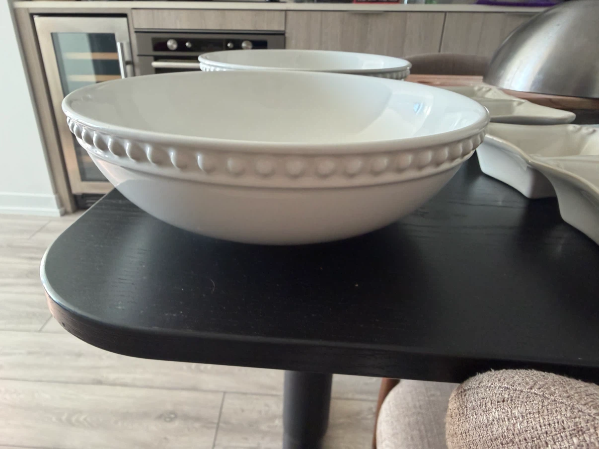 Ceramic Beaded Serving Bowls and Dip Dishes