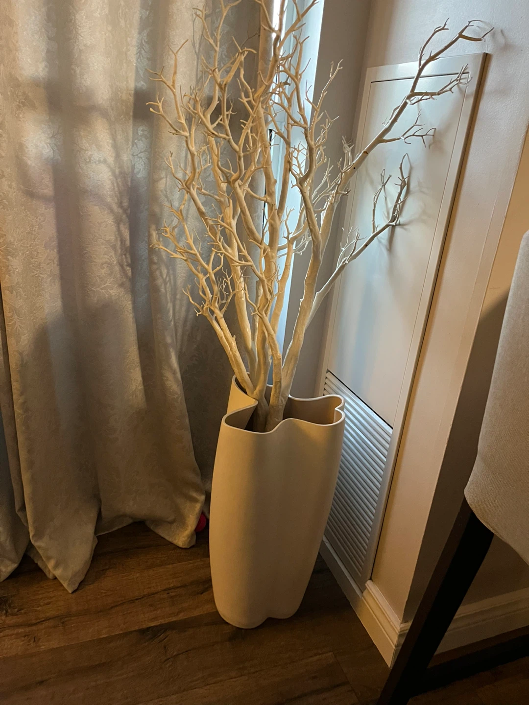 Tall Cream Floor Vase with Decorative Branches - photo 2