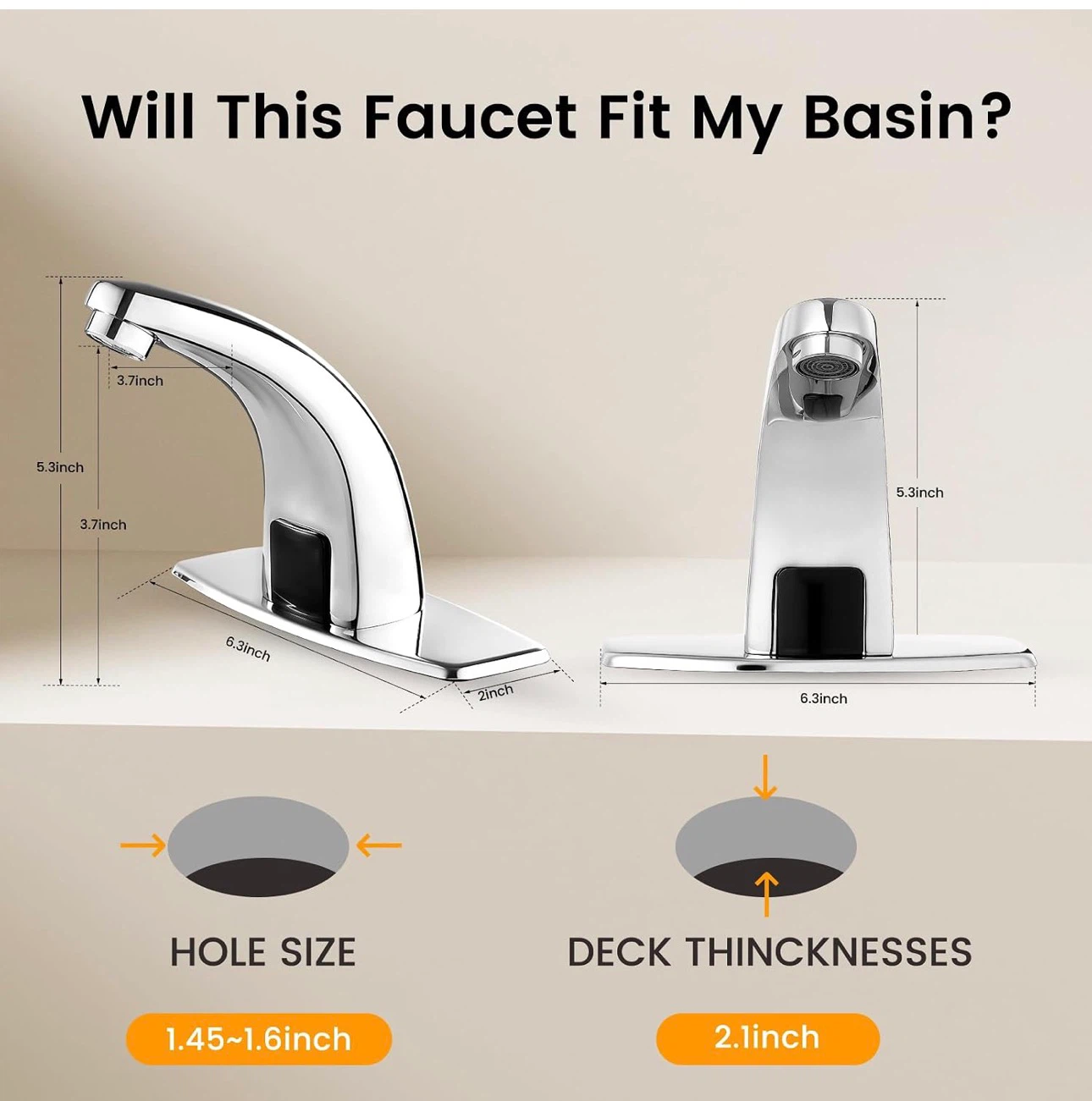 Touchless Bathroom Faucet, Single Hole - photo 3