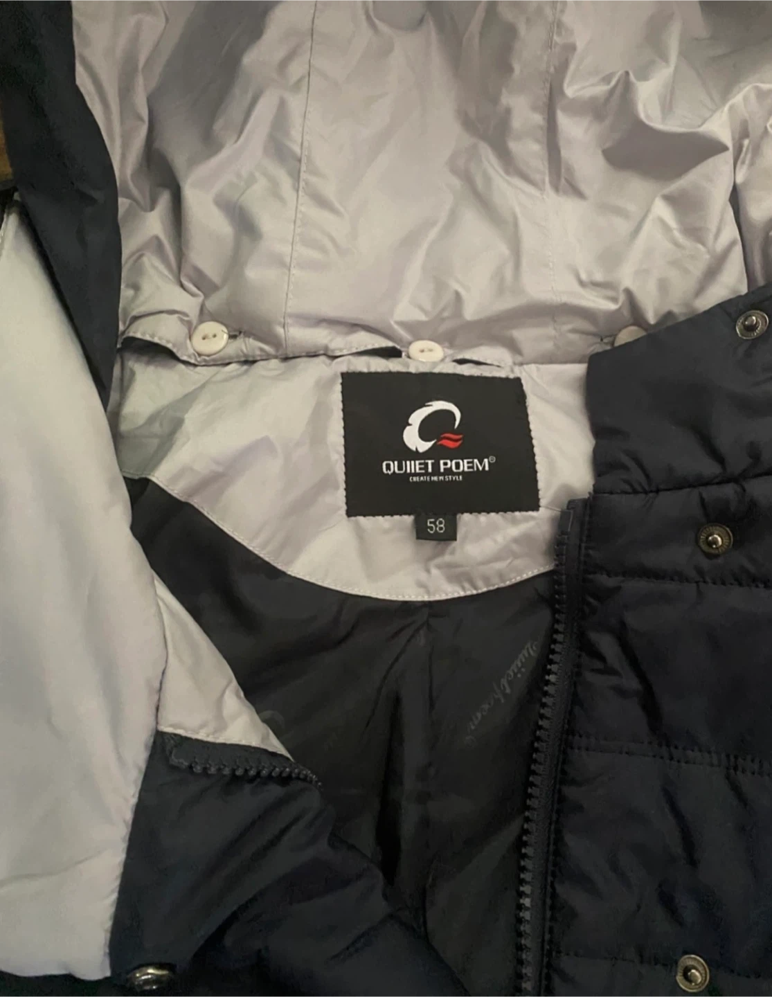 Quiet Poem Navy Quilted Jacket Size XL - photo 3