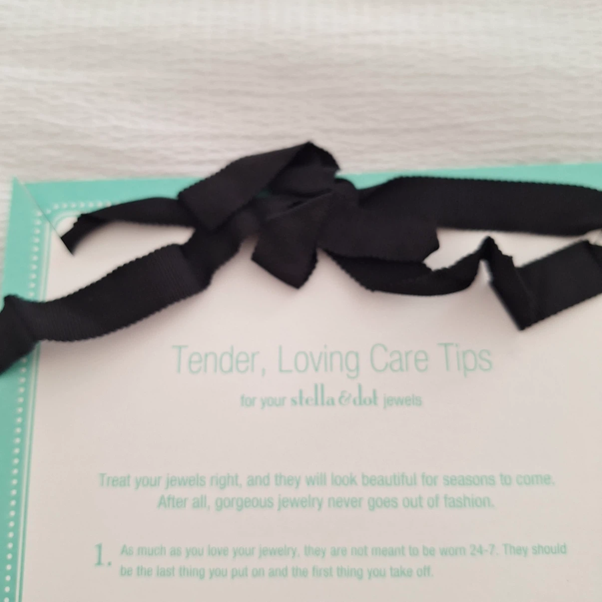 Stella & Dot Faux Pearl Ribbon Necklace - photo 4