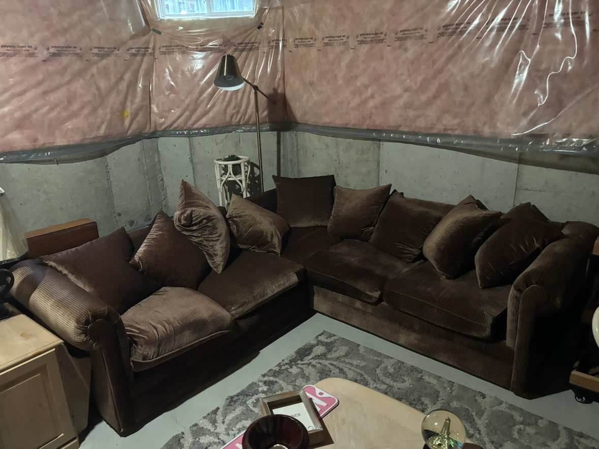 Brown Corduroy Sectional Sofa