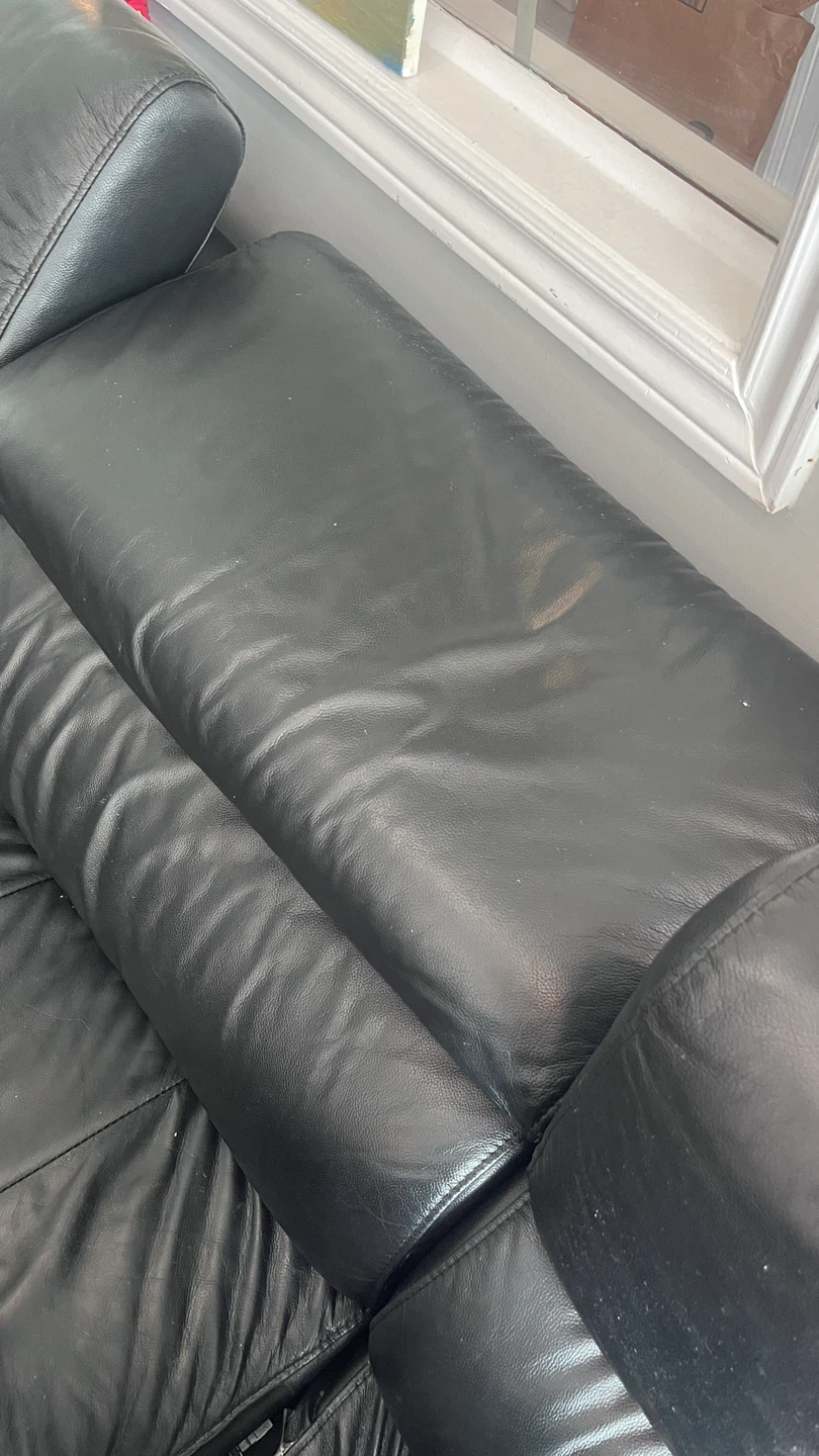 Black Leather Sectional Sofa - photo 2