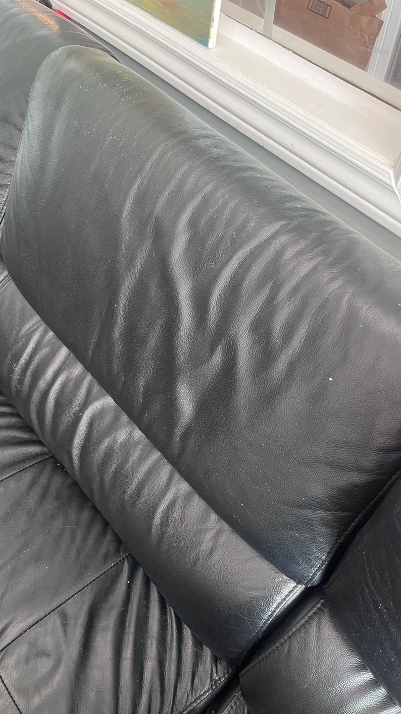 Black Leather Sectional Sofa - photo 3