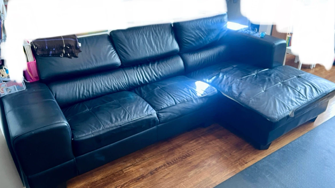 Black Leather Sectional Sofa