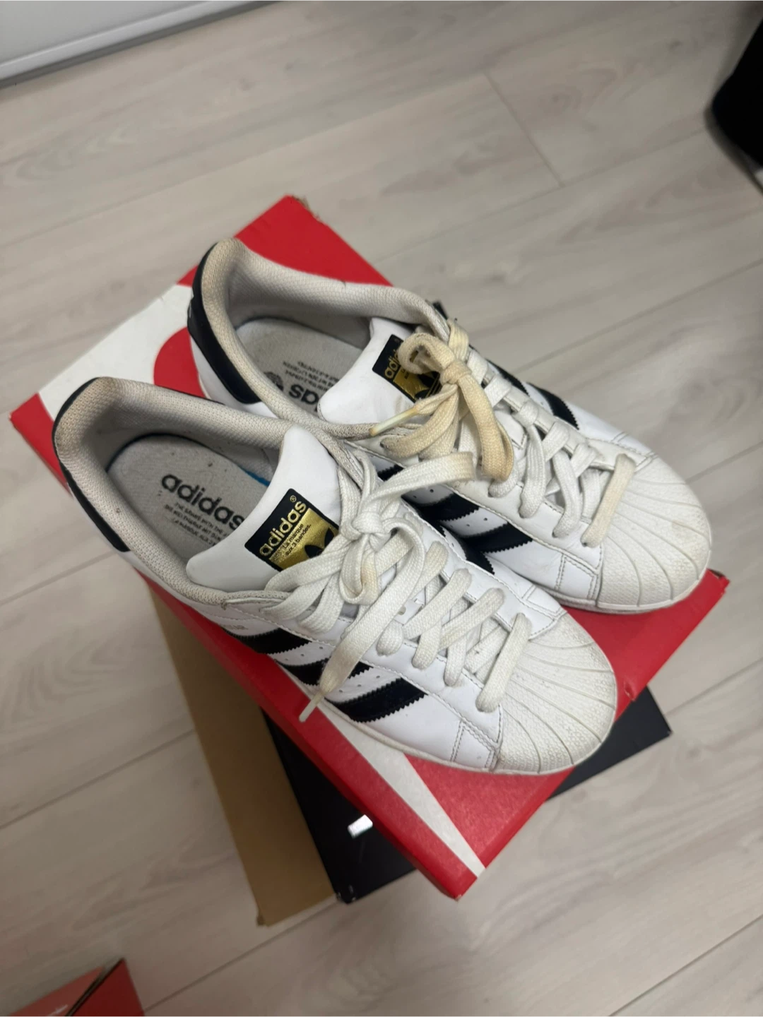Adidas Superstar White and Black Sneakers