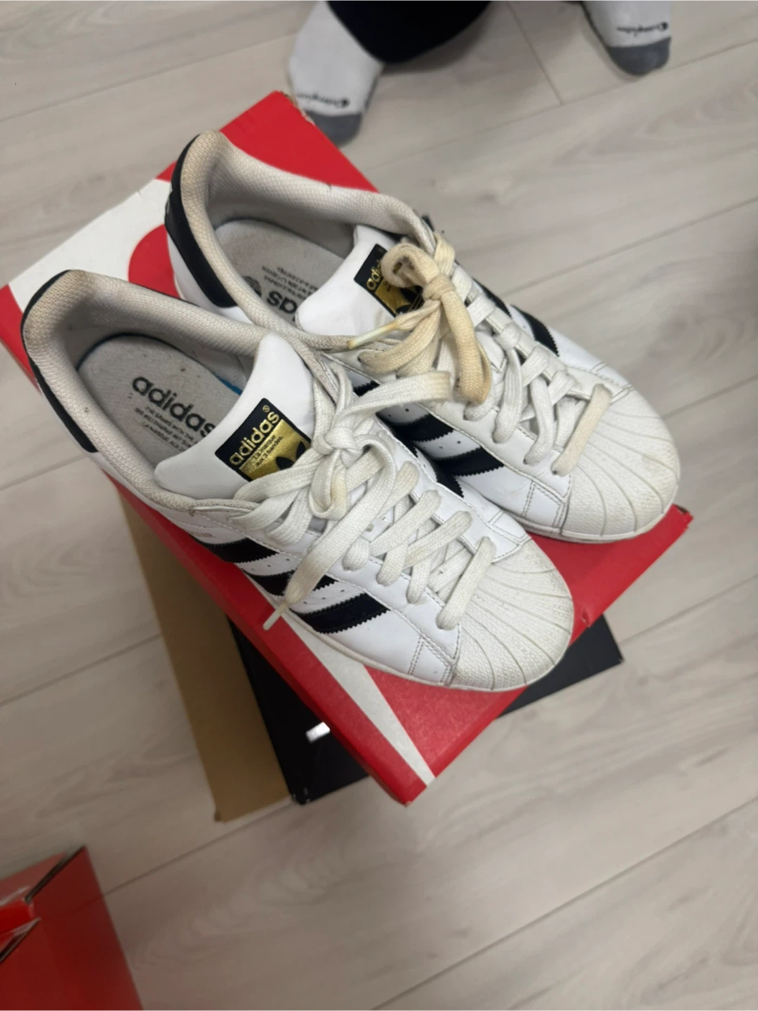 Adidas Superstar White and Black Sneakers - photo 3