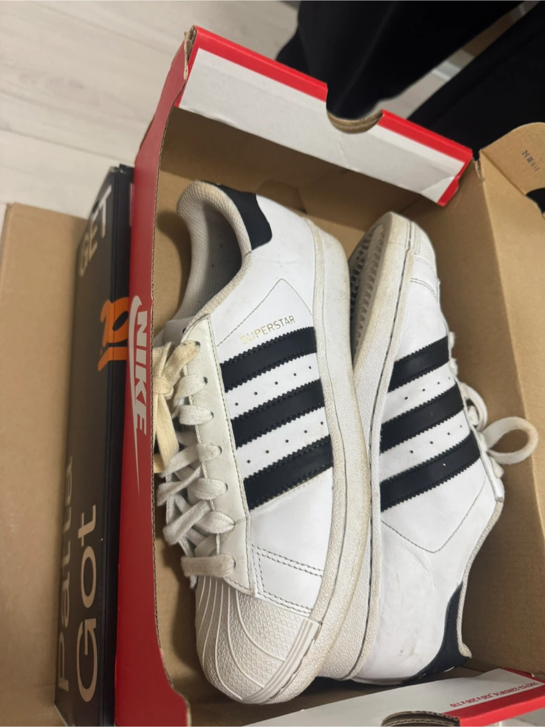 Adidas Superstar White and Black Sneakers - photo 5