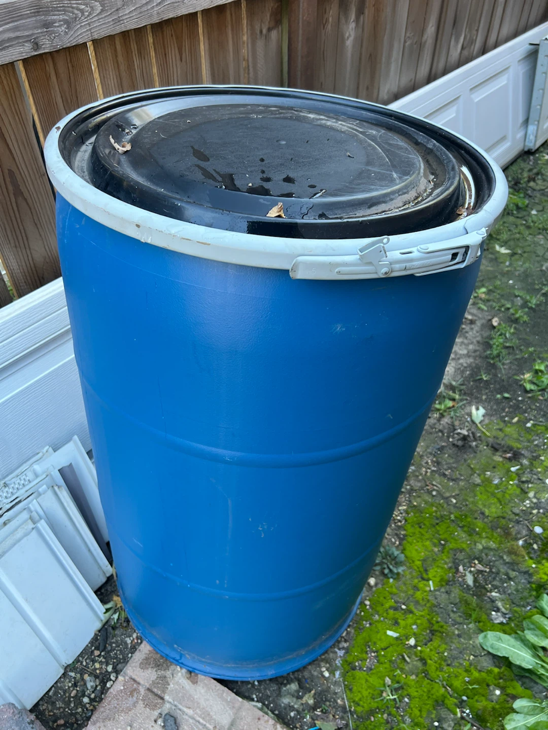 Blue Plastic Storage Barrel