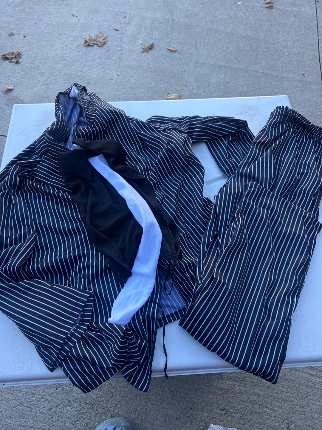 Black and White Striped Costume Set