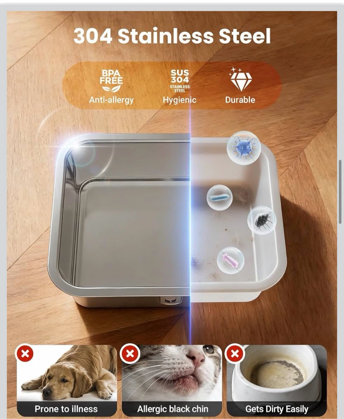4.76 Gal/18L XL Stainless Steel Pet Water Fountain - photo 4
