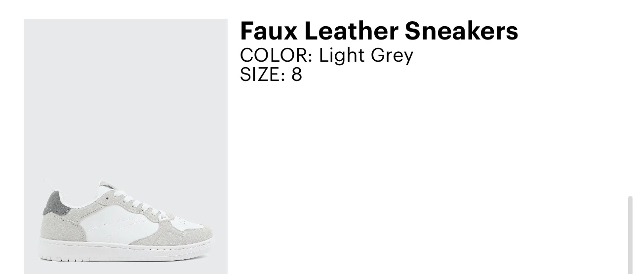 Ardene Collective Faux Leather Sneakers - Light Grey - photo 4