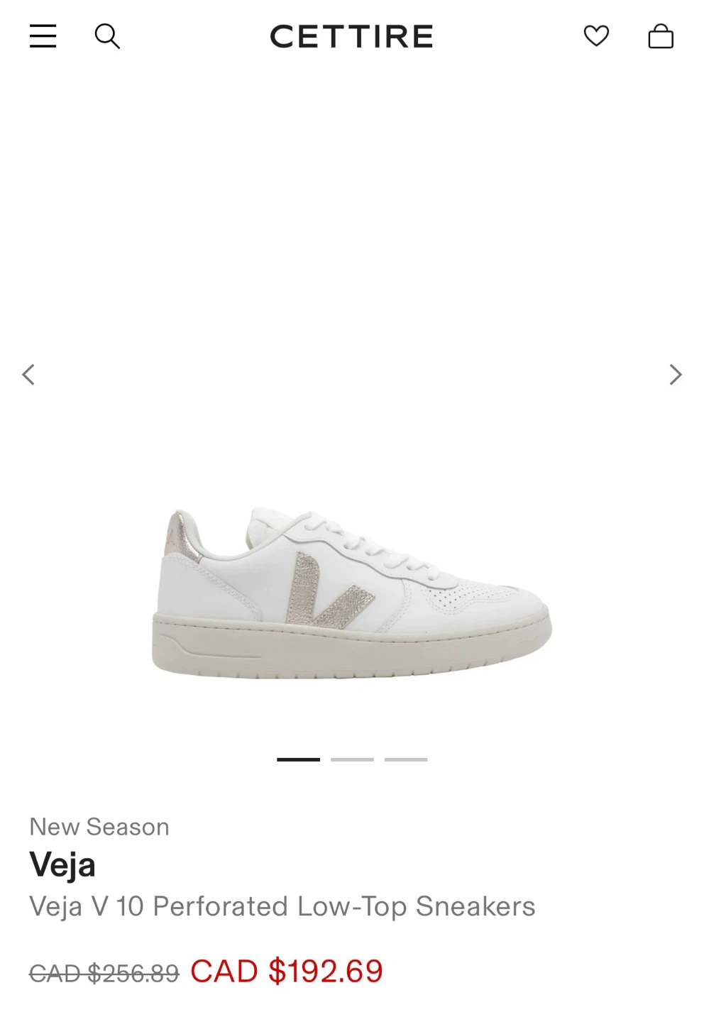 Veja V-10 Perforated Low-Top Sneakers
