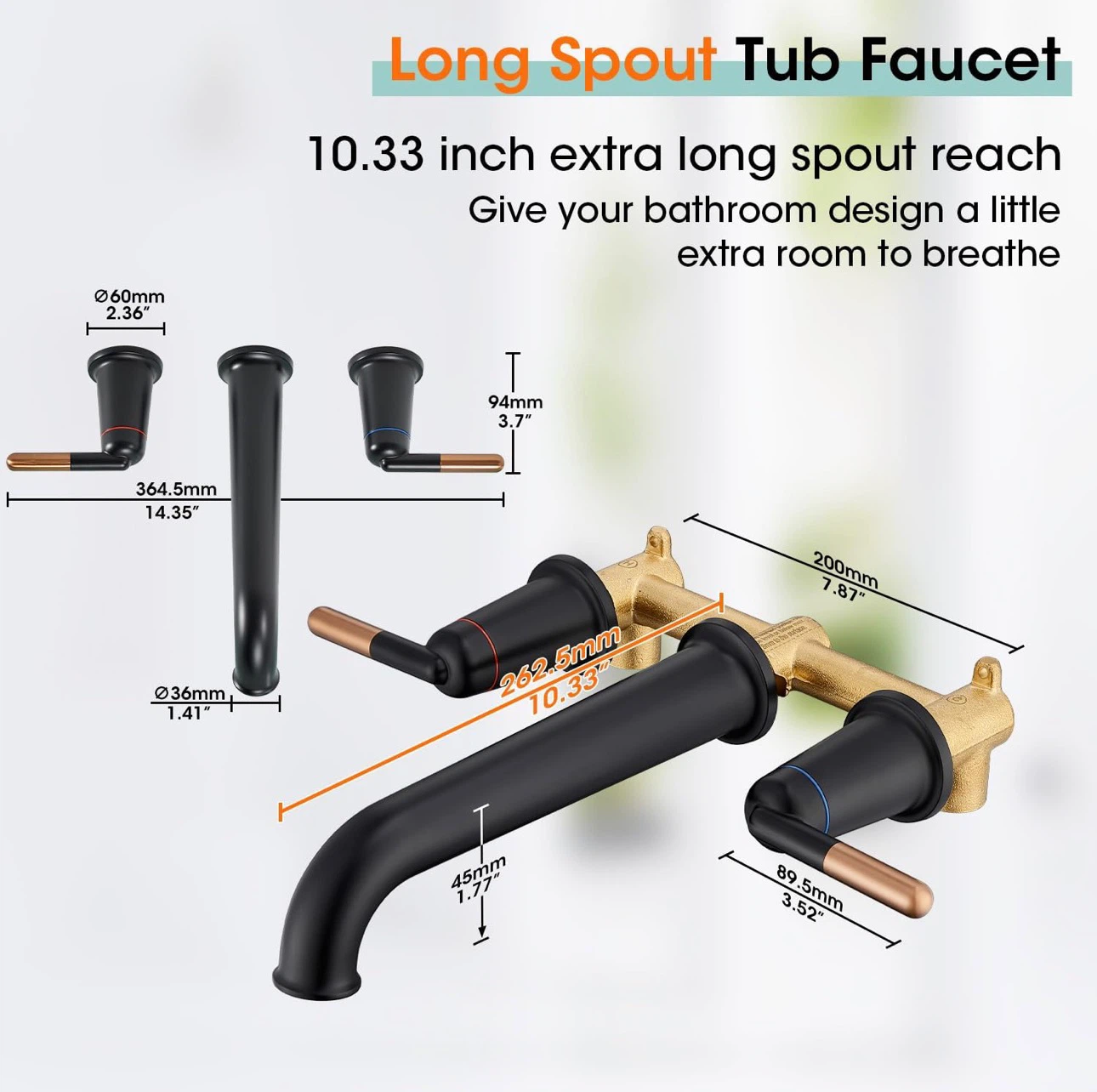 Wall Mount Bathtub Faucet 9806RGBK - photo 4