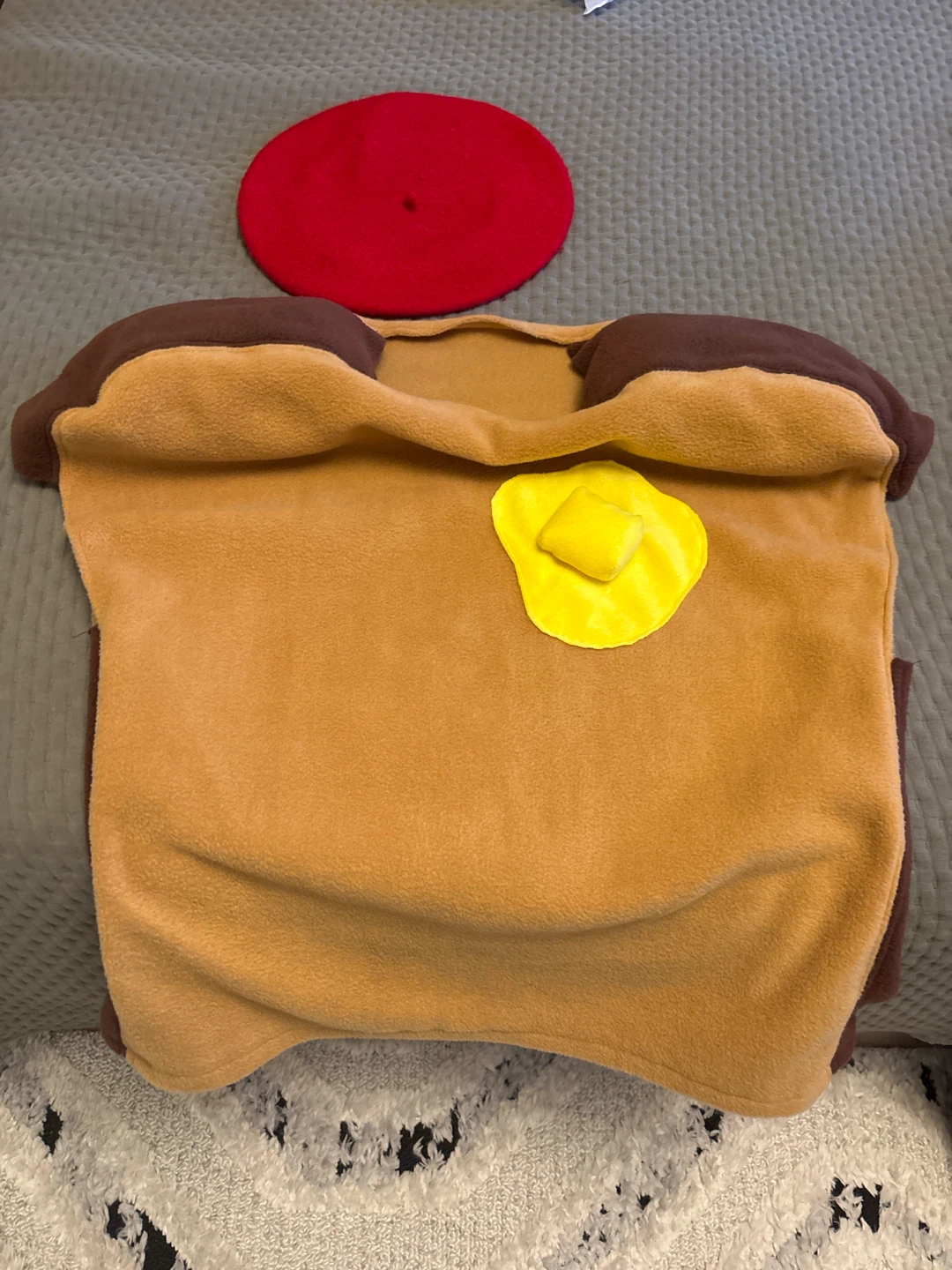 French toast costume (top and beret)