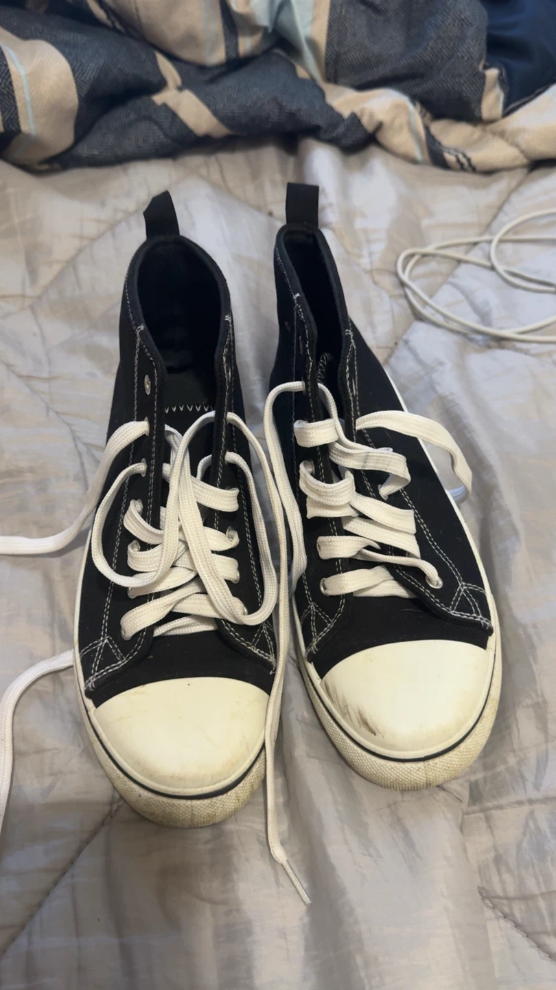 ardene High Top Toe Cap Sneakers Black Size 7 - photo 2