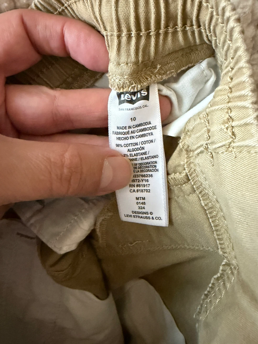 Levi's Boys' Cargo Pants, Tan, Size 10 - photo 4
