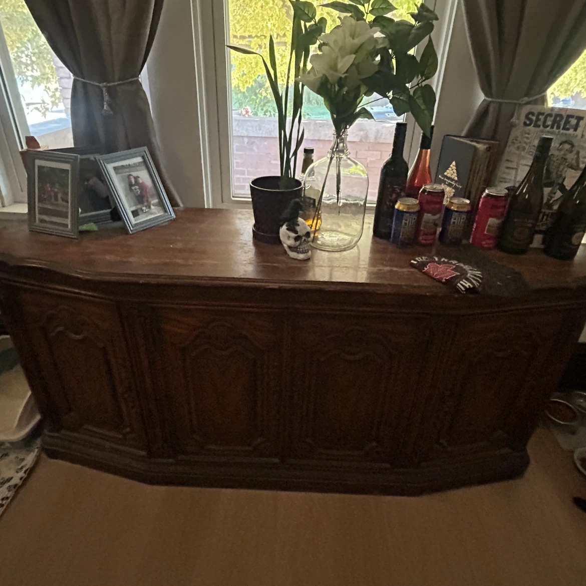 Vintage Wooden Credenza Sideboard