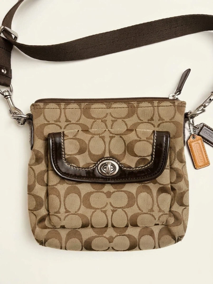 Coach Signature Jacquard turnlock Crossbody Bag