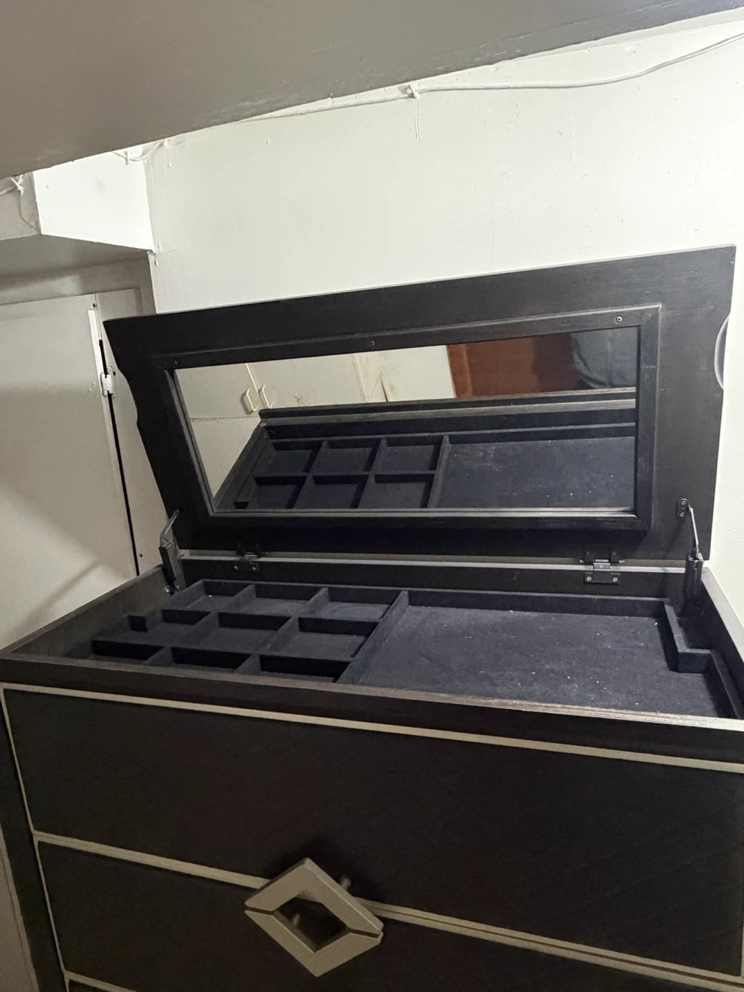 Black Dresser with Built-in Jewelry Organizer - photo 3