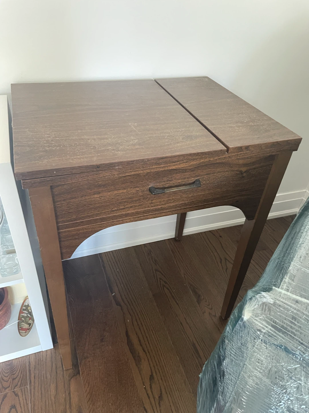 Vintage Mid-Century Wood Sewing Table