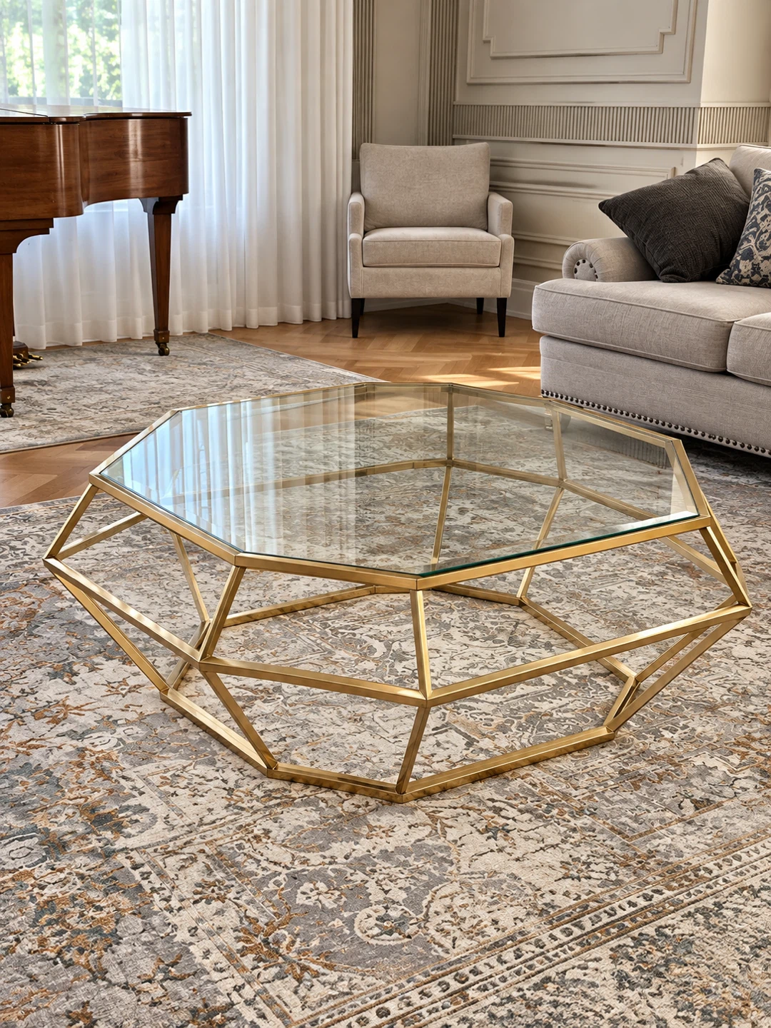 Gold coffee table