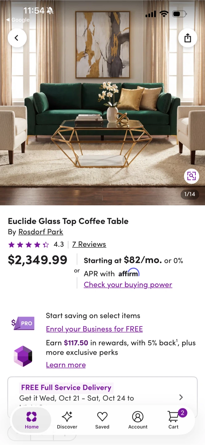 Gold coffee table - photo 2
