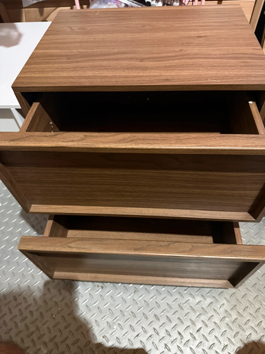 Set of Two Walnut-Finish Bedside Tables - photo 2