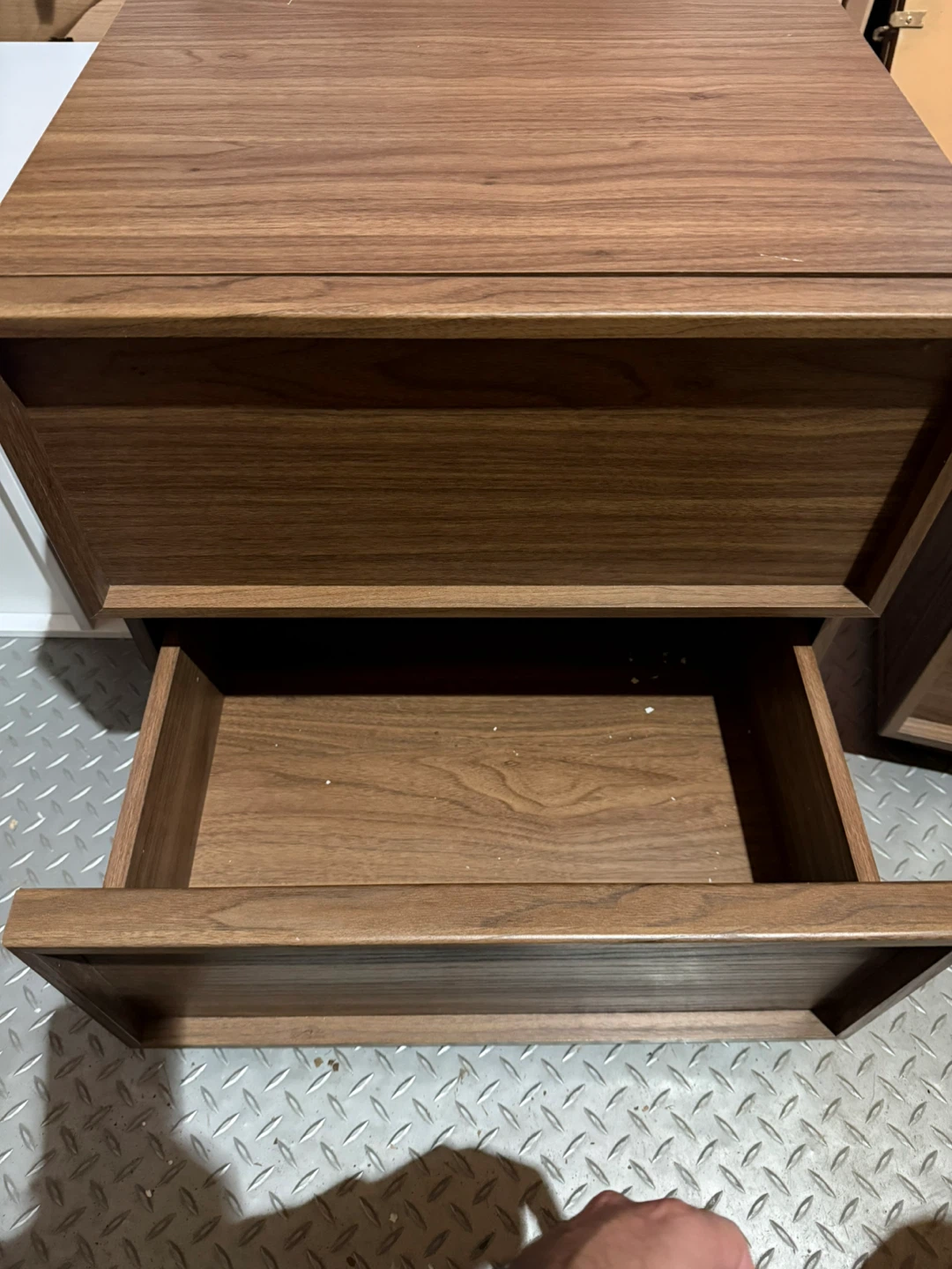 Set of Two Walnut-Finish Bedside Tables - photo 3