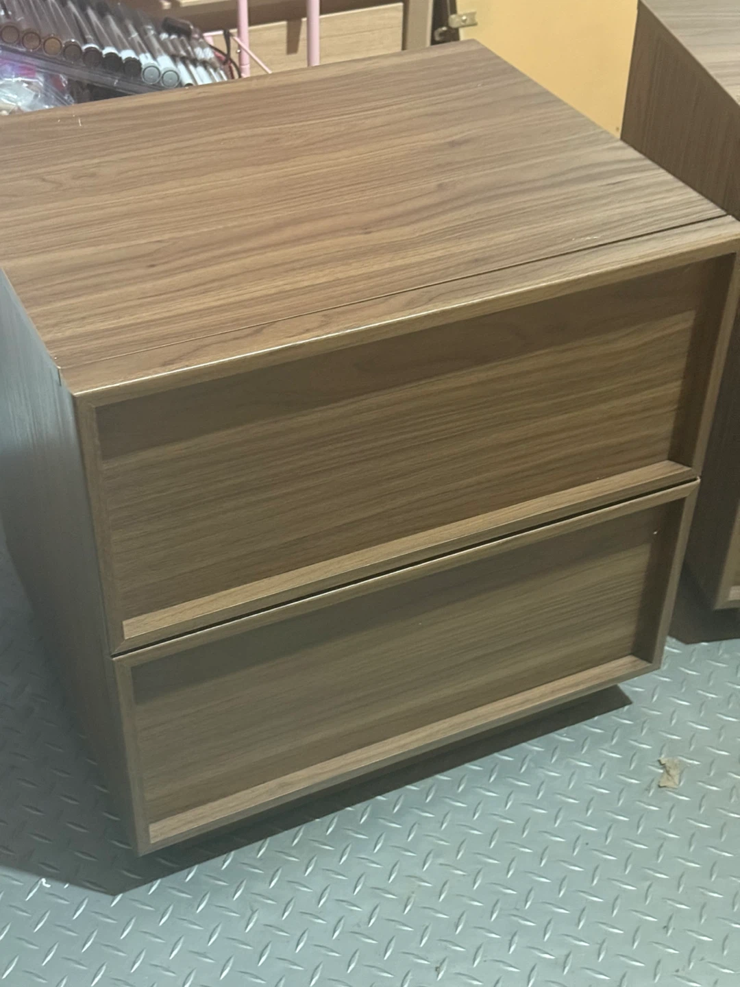 Set of Two Walnut-Finish Bedside Tables - photo 4