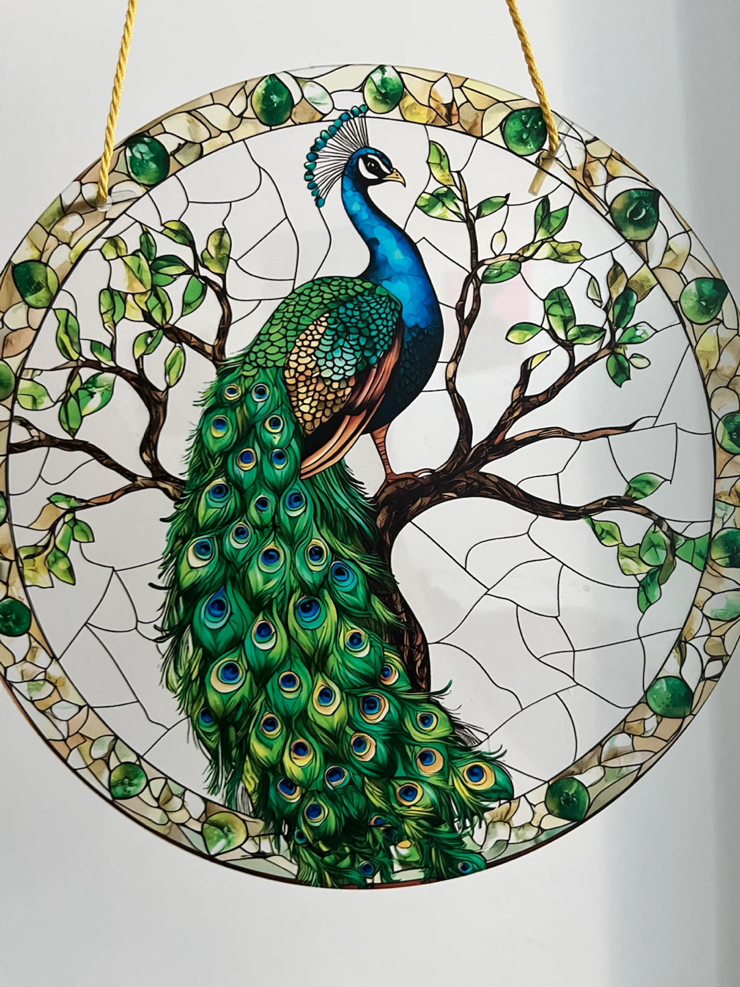 Peacock Stained Glass Style Sun Cathcher - photo 2