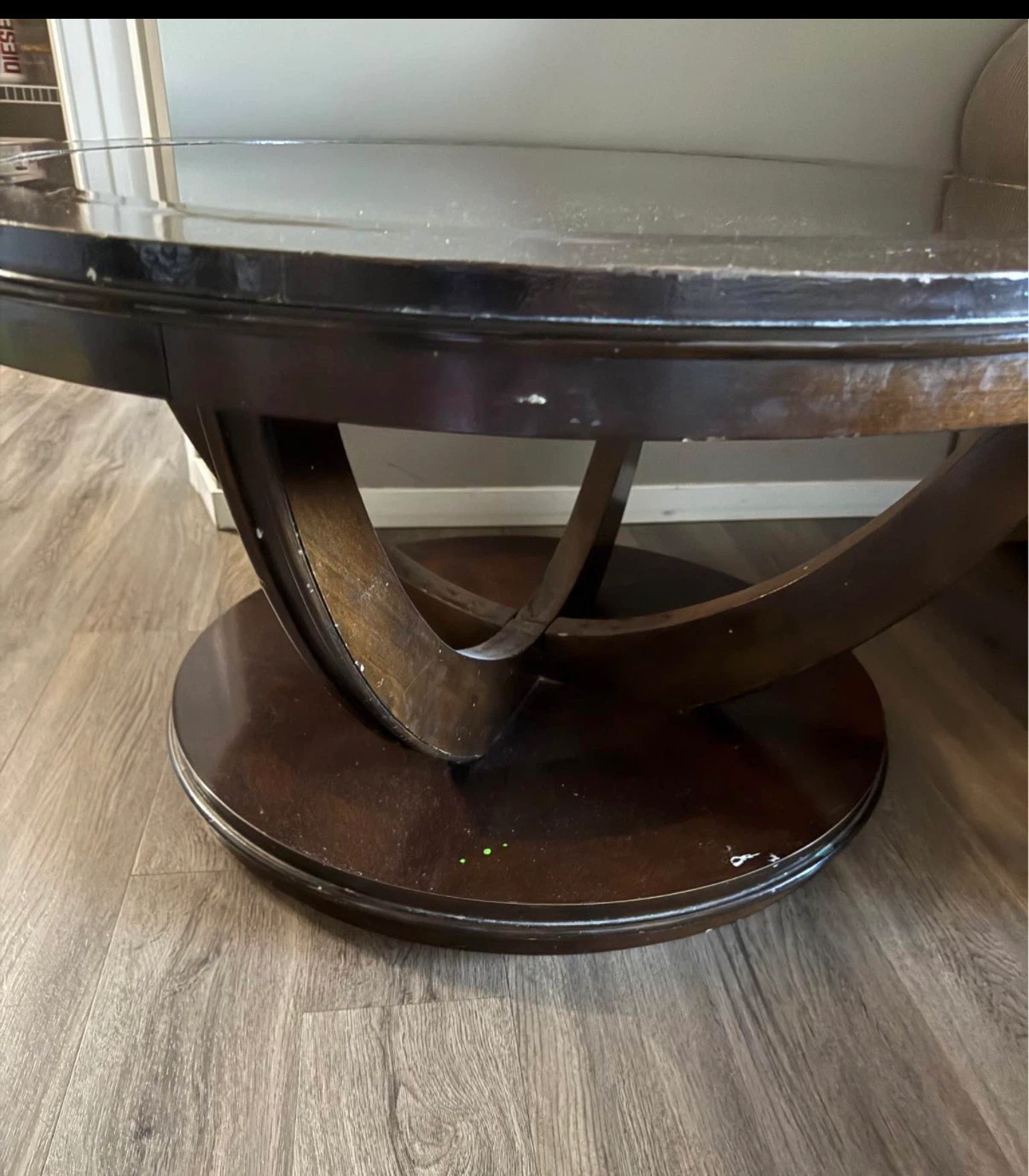 Round glass top side table