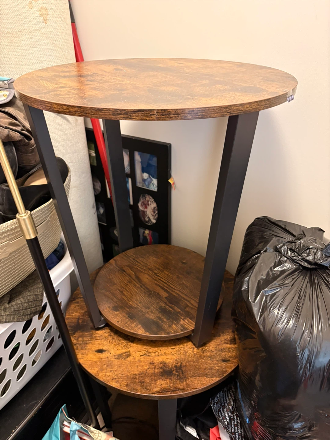 Rustic Industrial Round Side Table (qty 2)
