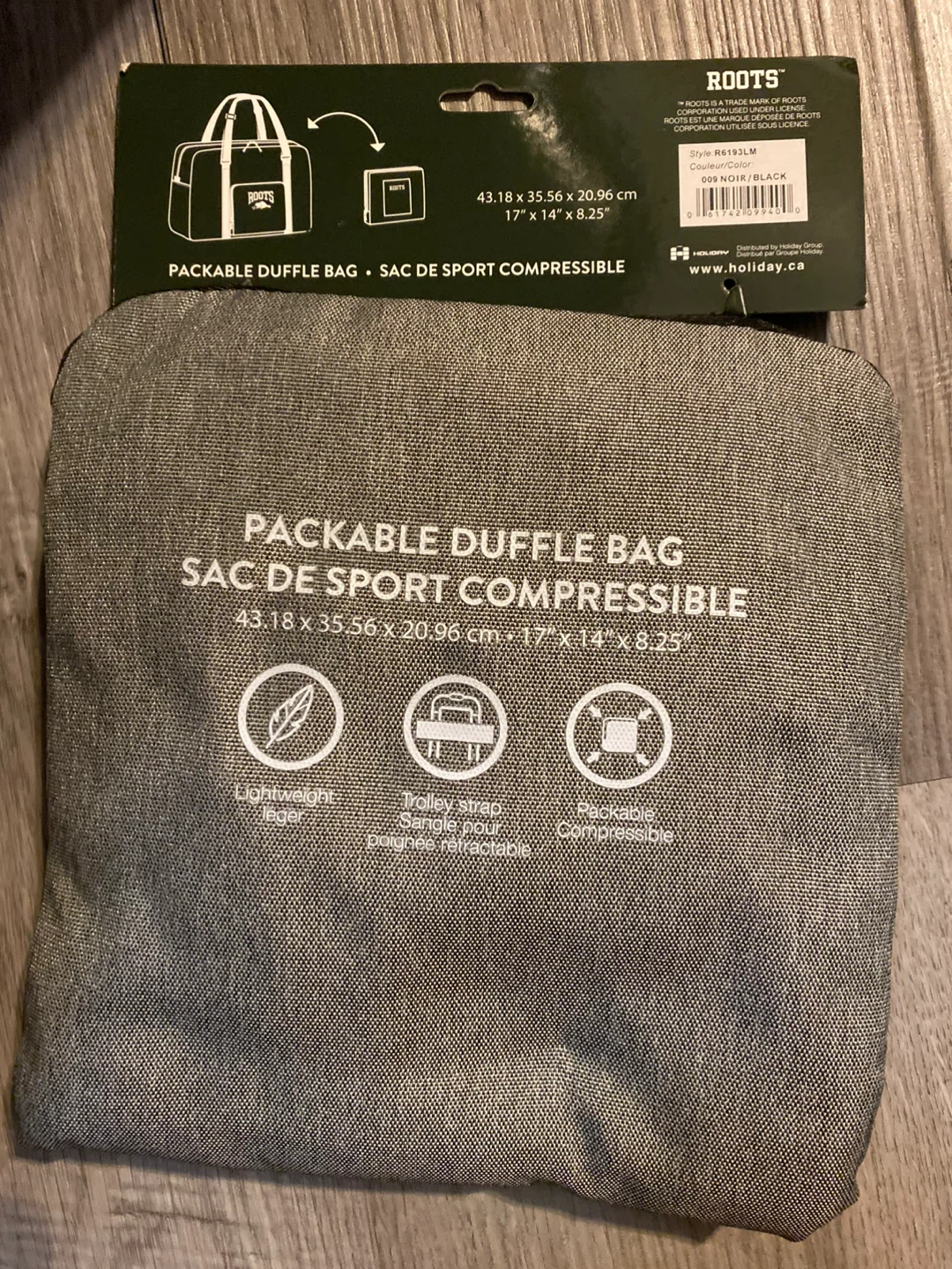 Roots Packable Duffle Bag - Black - photo 2
