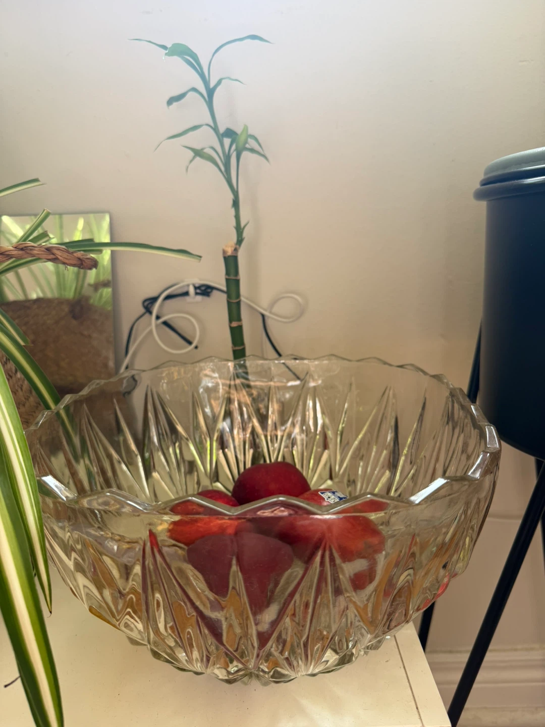 Big Vintage Cut Glass Fruit Bowl