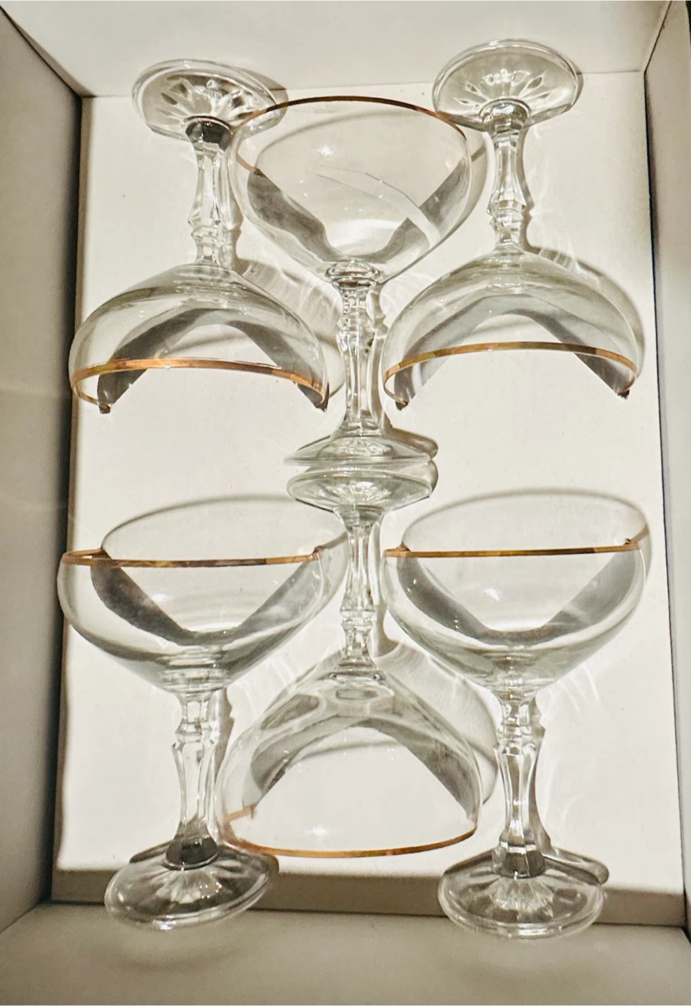 Robean Made in Italy Crystal Coupe Glasses Set