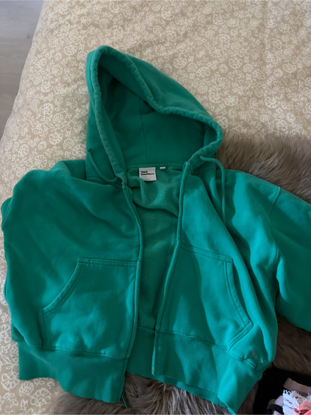 TNA Sweatfleece Cozy Fleece Boyfriend Zip-Up Hoodie