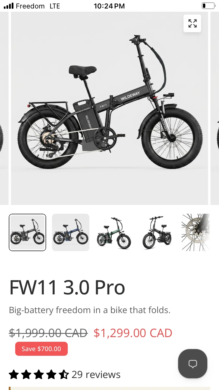 Wildeway FW11 3.0 Pro Folding Electric Bike - photo 2