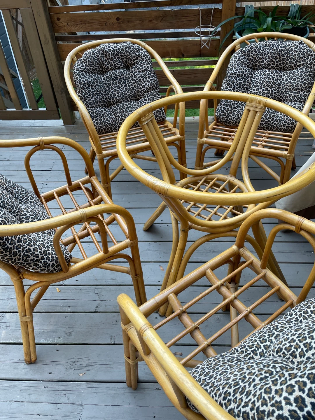 Rattan Bistro or Dining Set with 4 Chairs and table glass top - photo 4